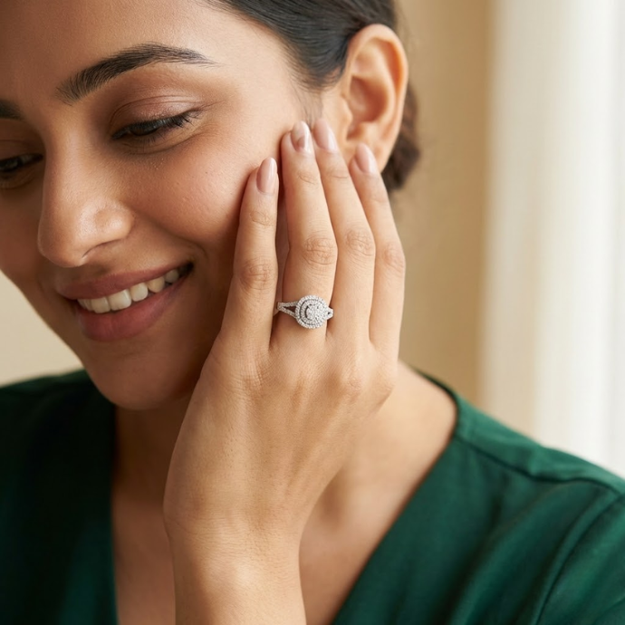 Triple Halo Cluster Diamond Ring