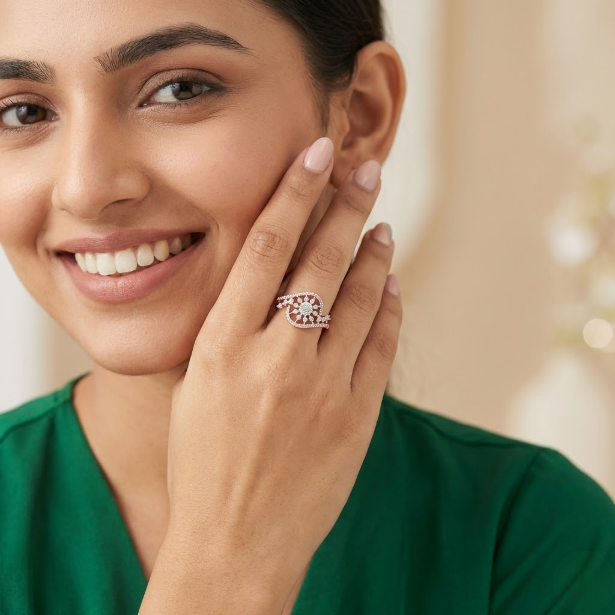 Designer Radiant Bloom Diamond Ring