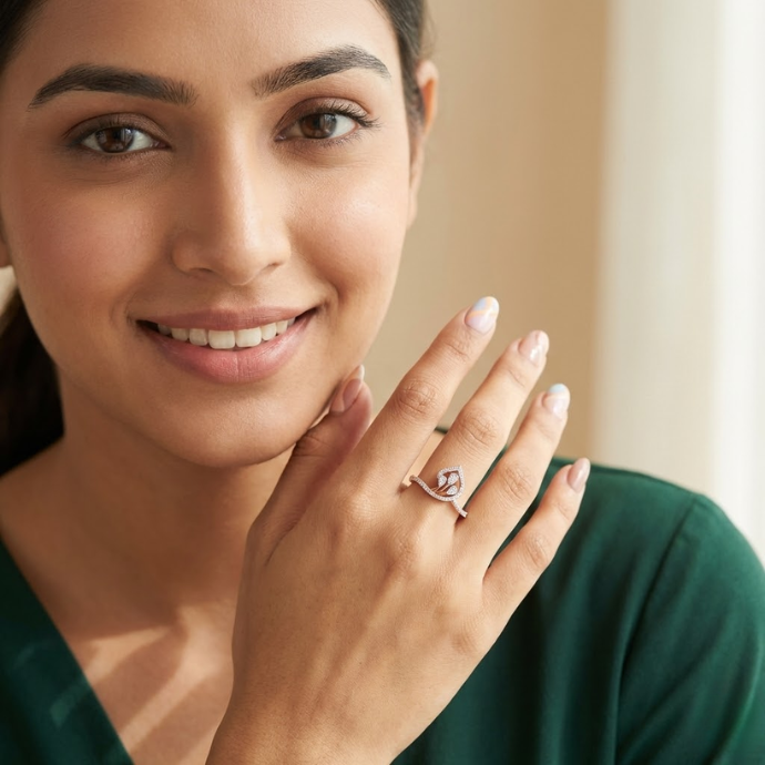 Leaf Inspired Diamond Ring
