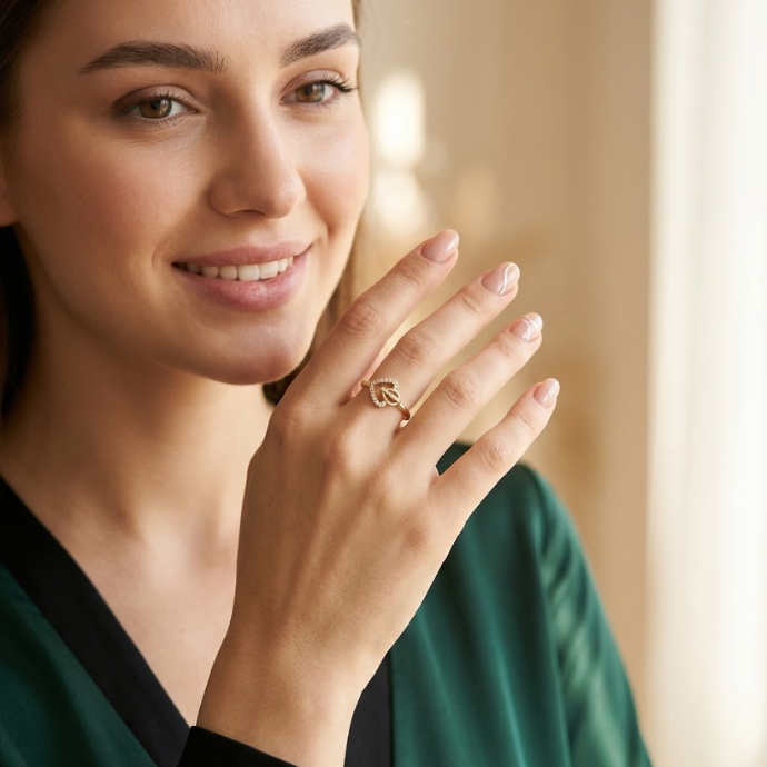 Heart-Inspired Diamond Ring