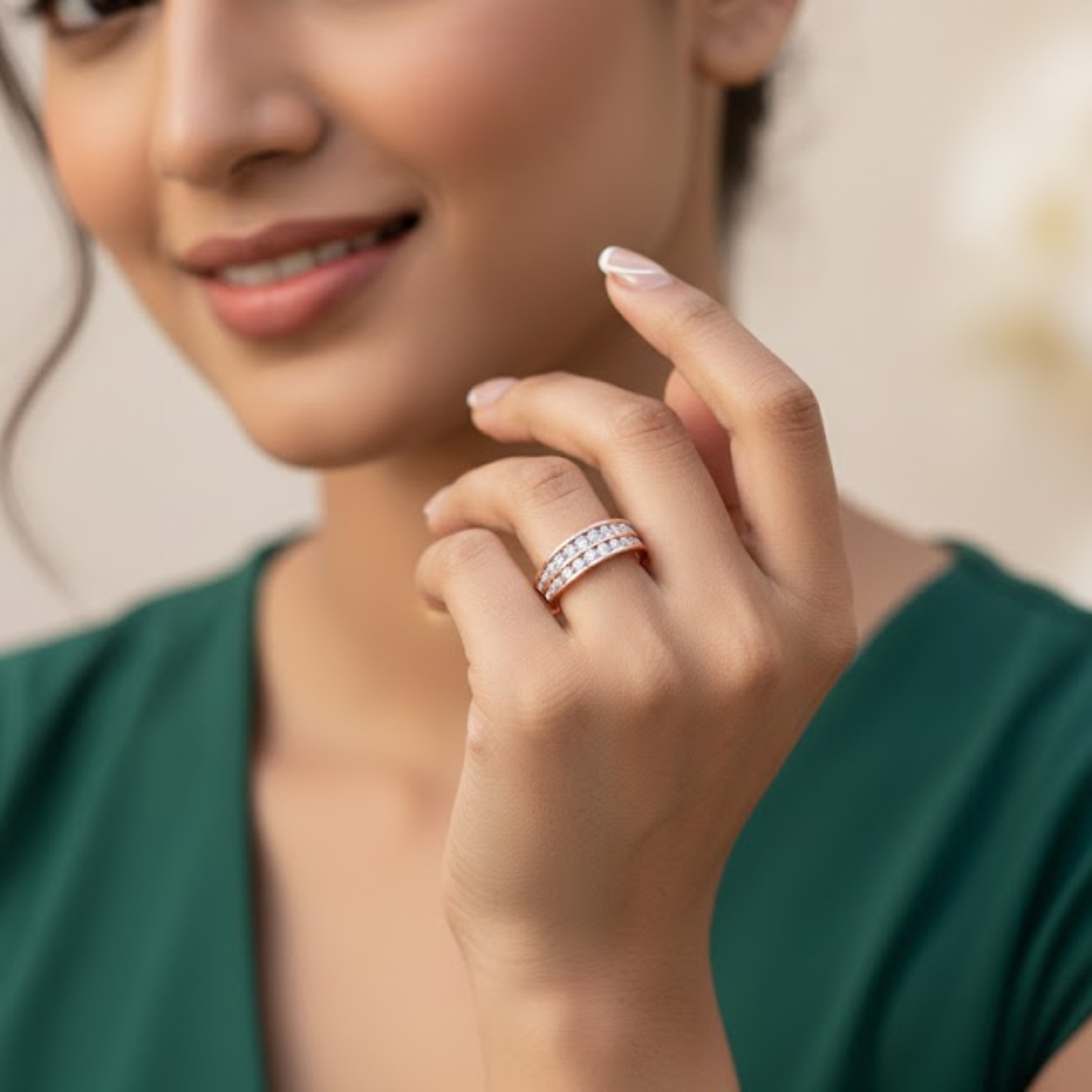 Dual-Row Brilliant Diamond Band