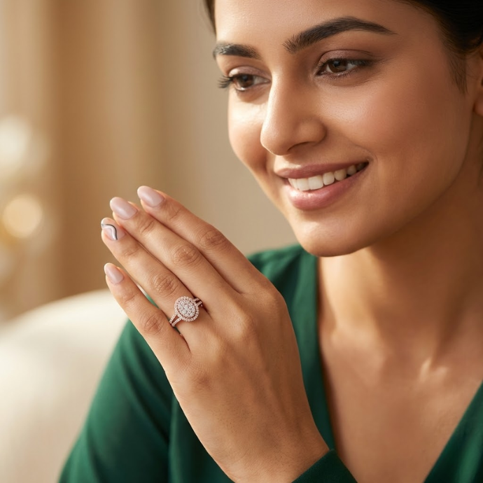 Double Halo Grand Cluster Diamond Ring