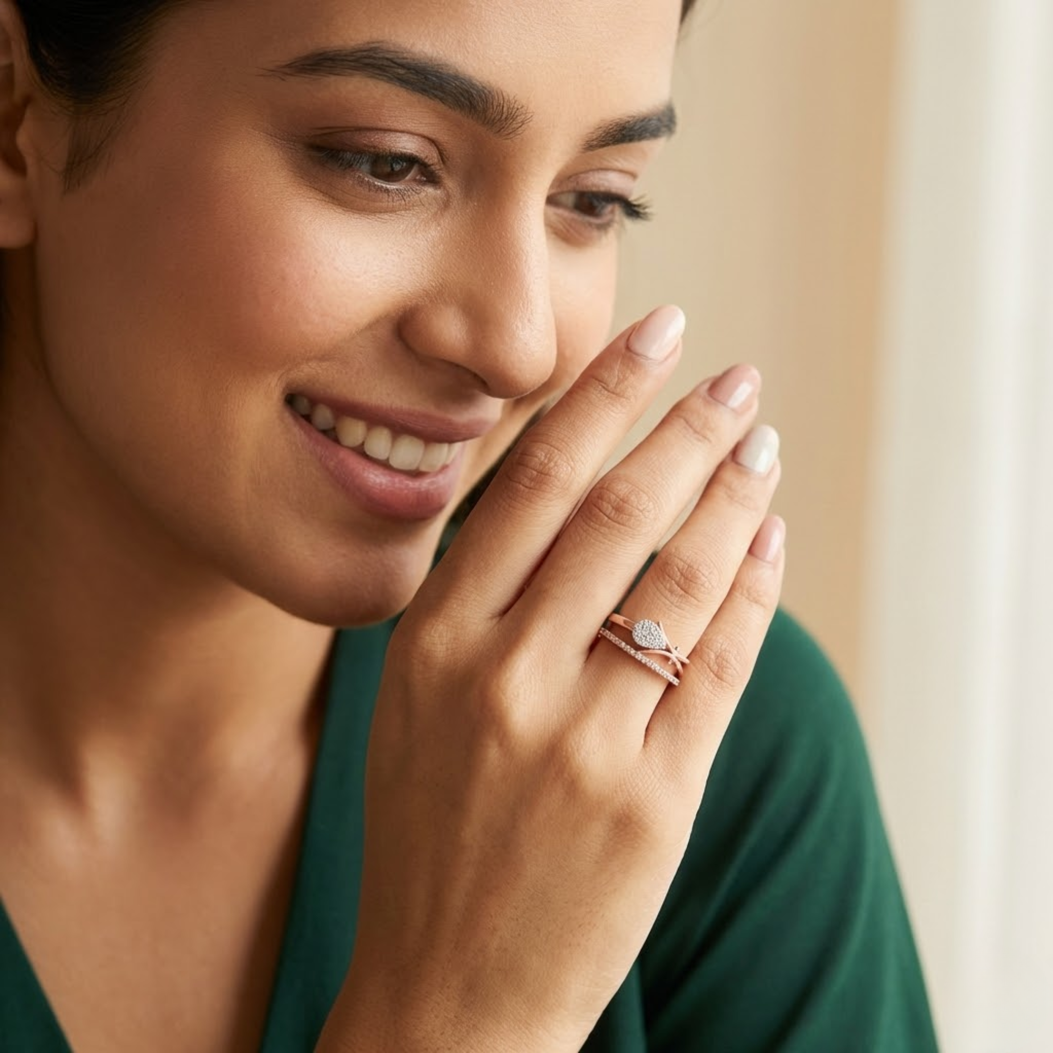 Pear Cluster Dual-Band Designer Ring