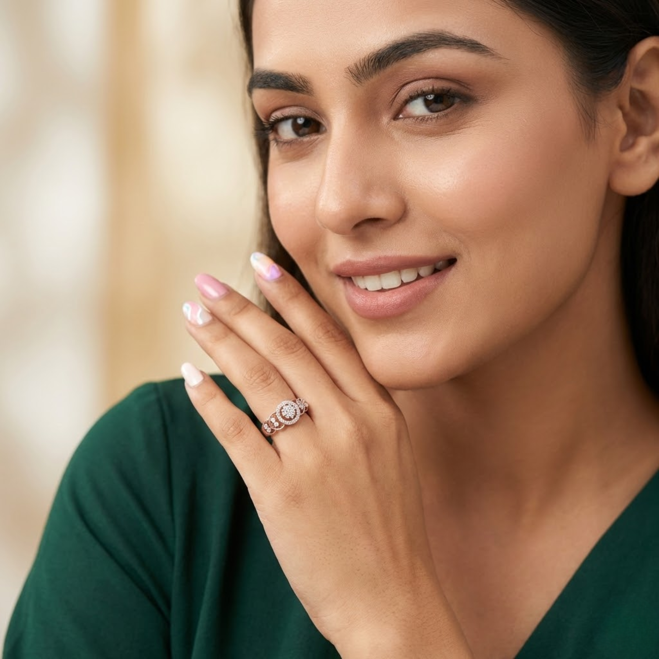 Triple Halo Round Brilliant Diamond Ring