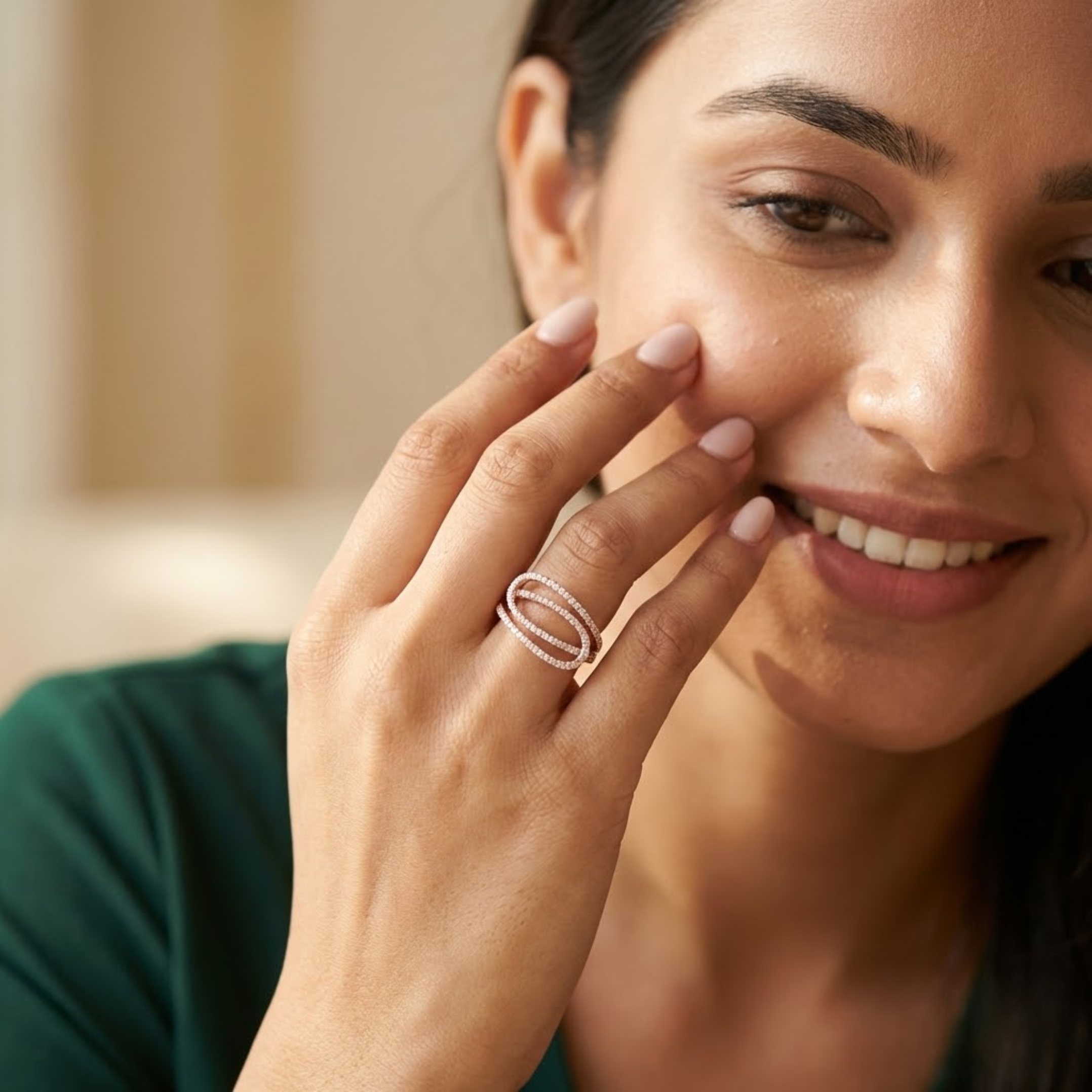 Multi-Layered Openwork Diamond Ring