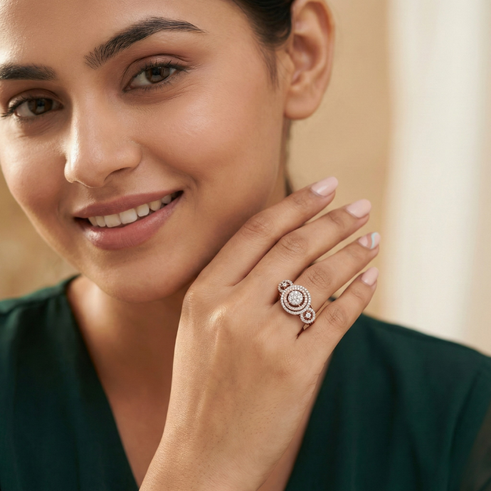 Triple Halo Royal Designer Diamond Ring
