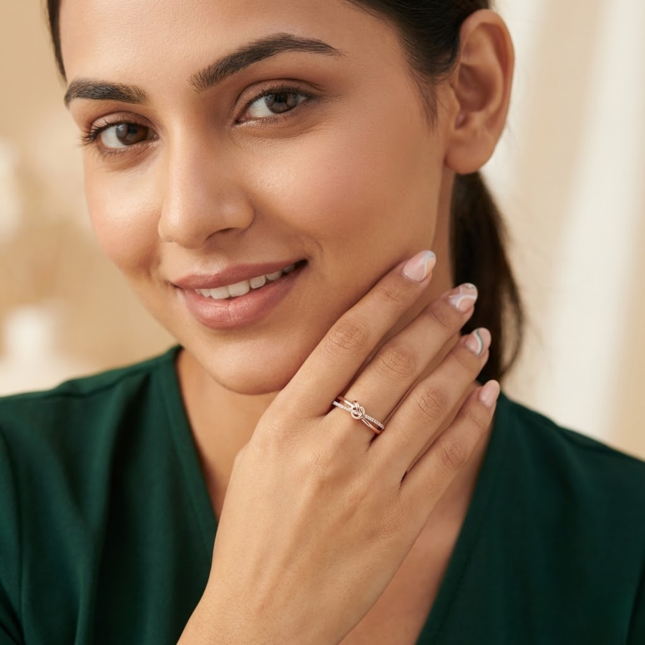 Elegant Diamond Knot Ring