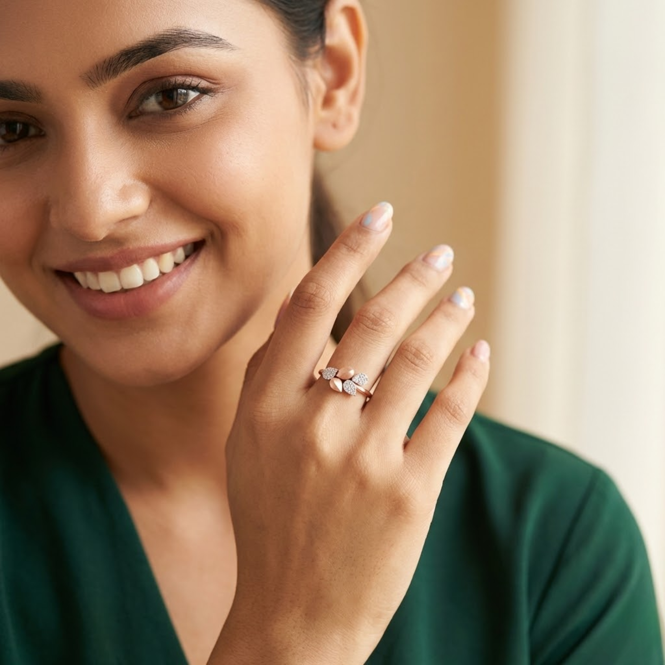 Petite Floral Diamond Accent Ring