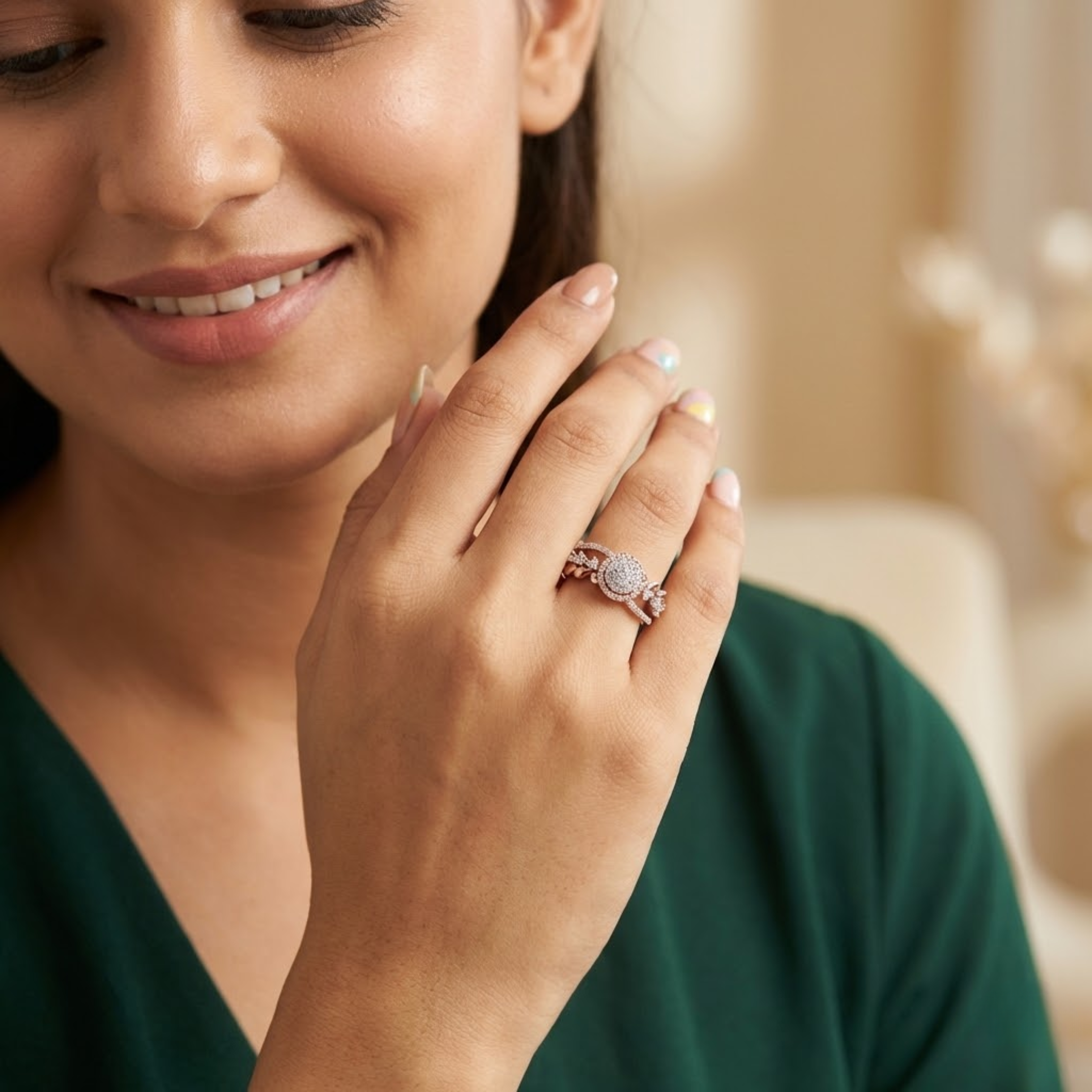 The Aurelia Halo Diamond Ring
