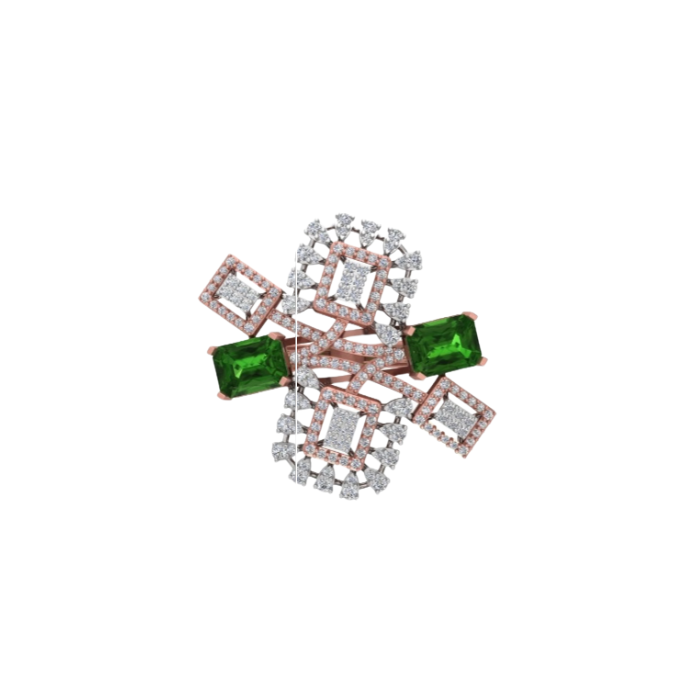 Royal Emerald Cluster Diamond Ring