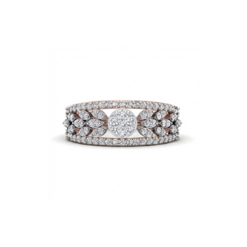 Floral Cluster Diamond Band Ring