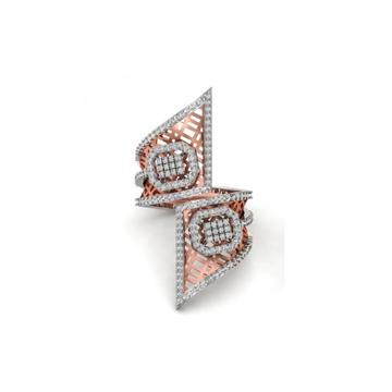 Grand Tri-Panel Designer Diamond Cocktail Ring