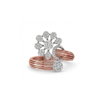 Floral Spiral Diamond Statement Ring