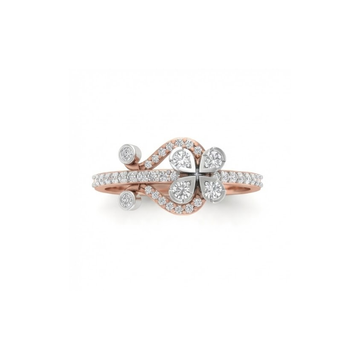 Elegant Floral Bow Diamond Ring