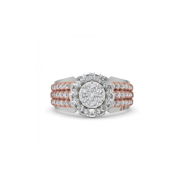 Triple Row Halo Cluster Diamond Ring