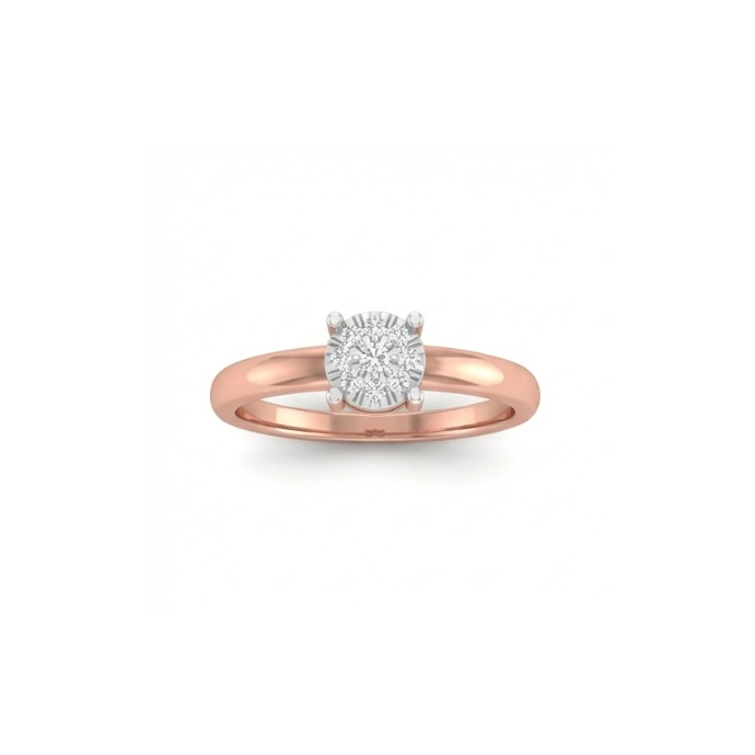 Classic Solitaire-Style Floral Diamond Ring