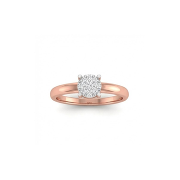 Classic Solitaire-Style Floral Diamond Ring