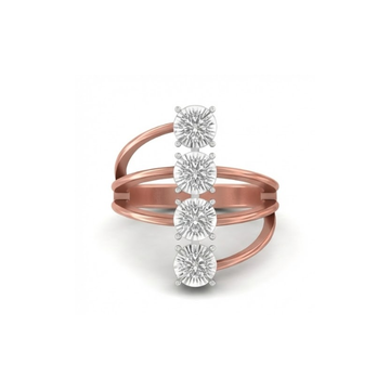 Triple Solitaire Crossover Diamond Ring