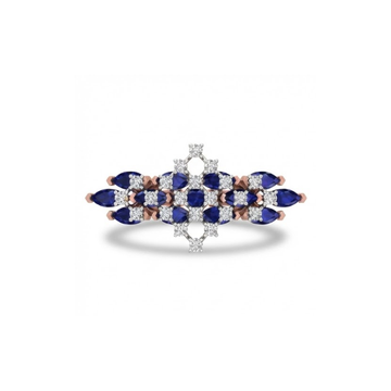 Royal Blue Marquise Cluster Diamond Ring