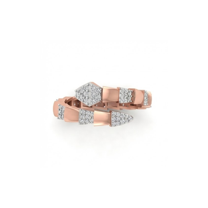 Contemporary Diamond Studded Zig-Link Ring