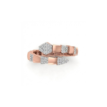 Contemporary Diamond Studded Zig-Link Ring
