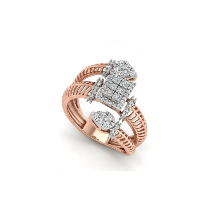 Dual Marquise Accented Diamond Cluster Ring
