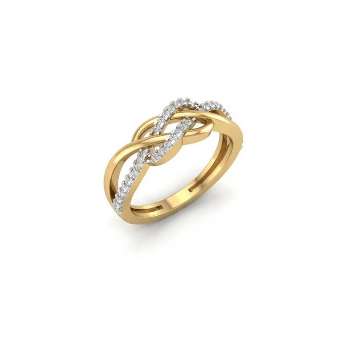 Twisted Infinity Diamond Band Ring