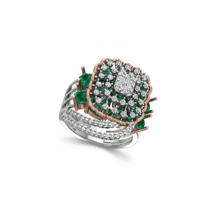 Emerald Halo Grand Designer Ring