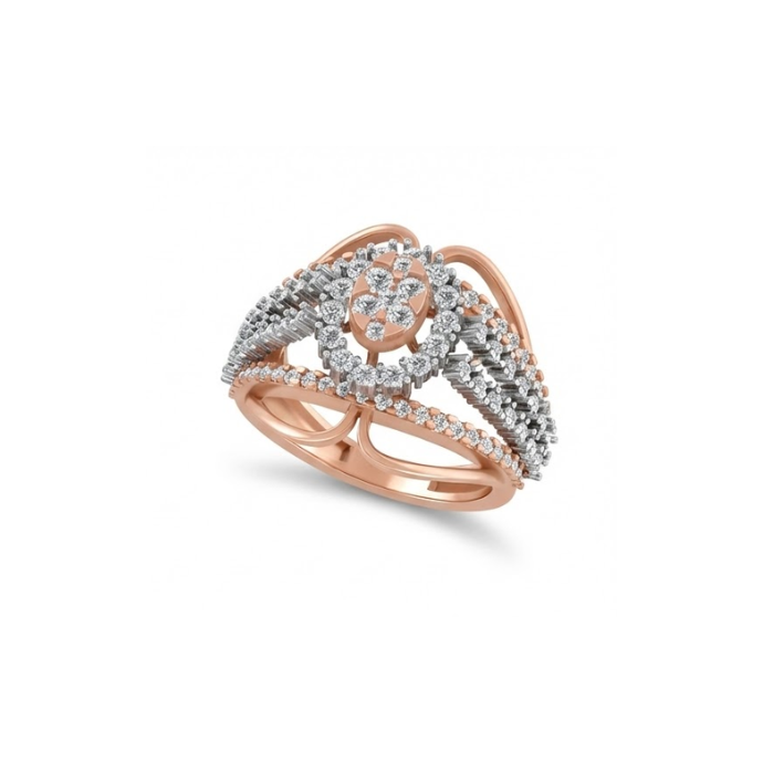 Oval Floral Cluster Diamond Ring