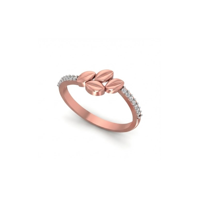 Elegant Leaf Motif Diamond Ring