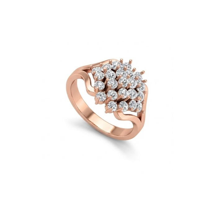 Elegant Floral Cluster Diamond Ring