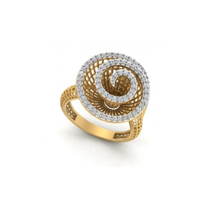 Spiral Dome Artistic Diamond Ring