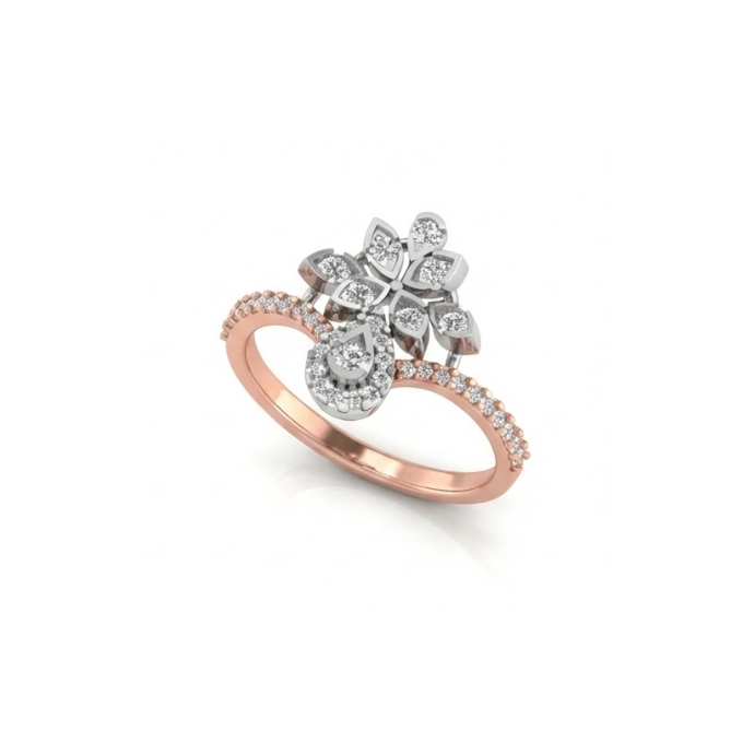 Floral Drop Diamond Ring