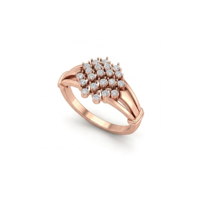 Cluster Diamond Crown-Inspired Ring