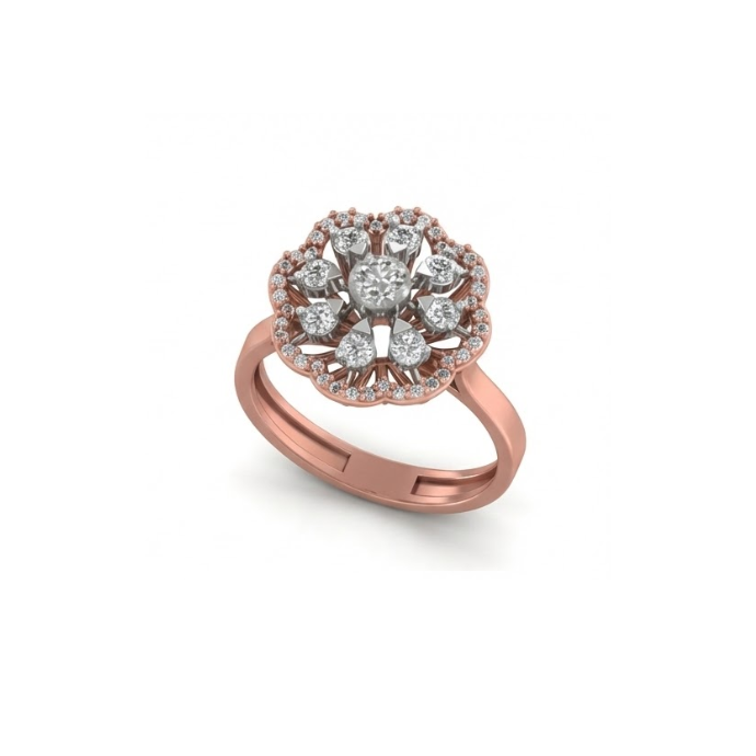 Floral Diamond Petal Ring