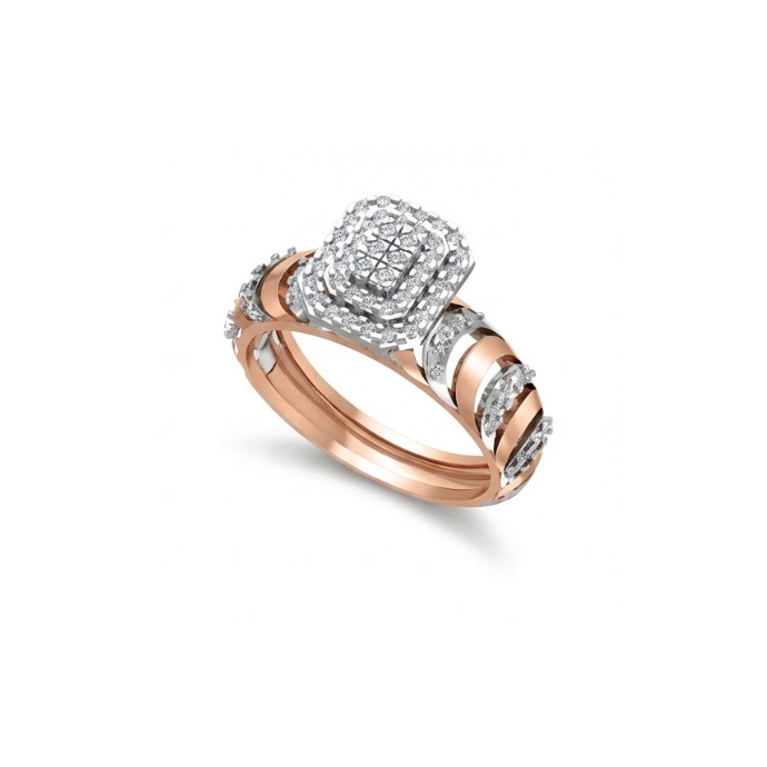 Octagonal Cluster Diamond Ring
