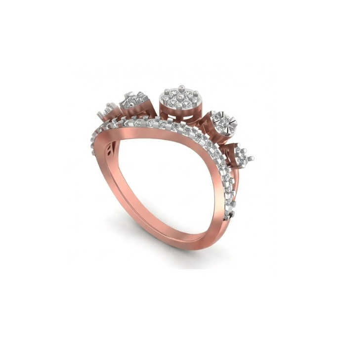 Multi-Cluster Wave Diamond Ring