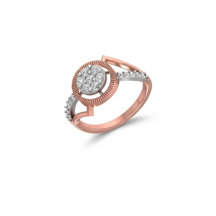 Radiant Round Halo Split-Shank Diamond Ring