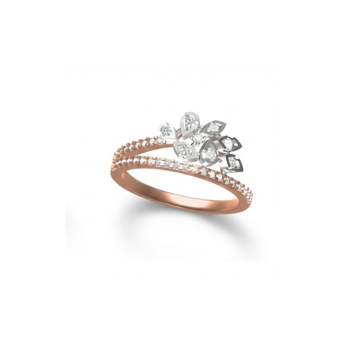 Dual Band Floral Diamond Ring