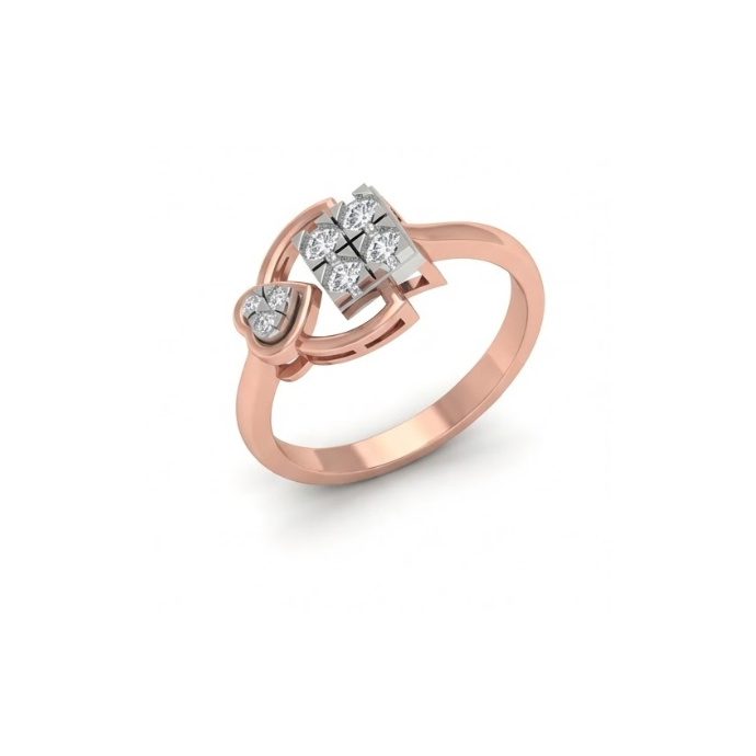 Heart & Square Cluster Diamond Ring