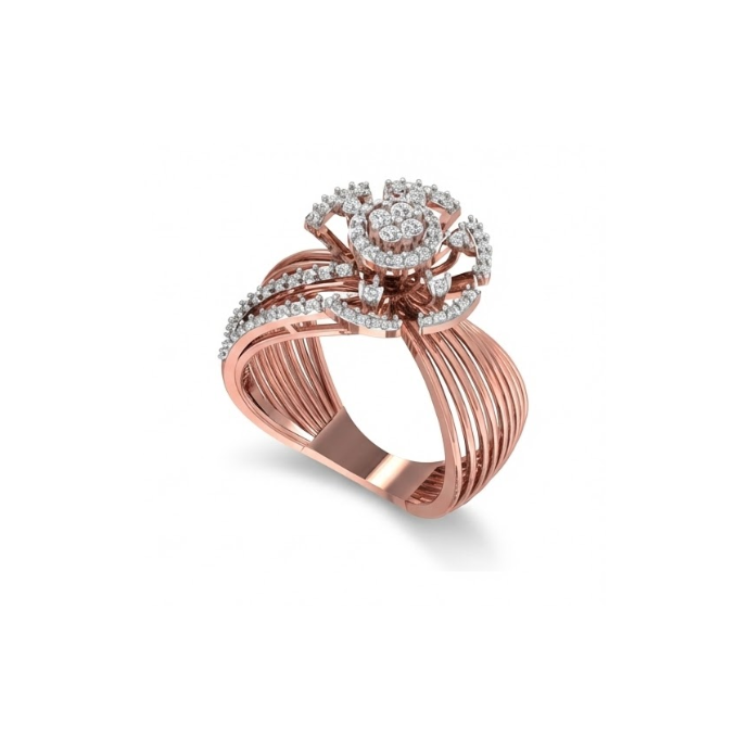 Grand Floral Burst Diamond Statement Ring
