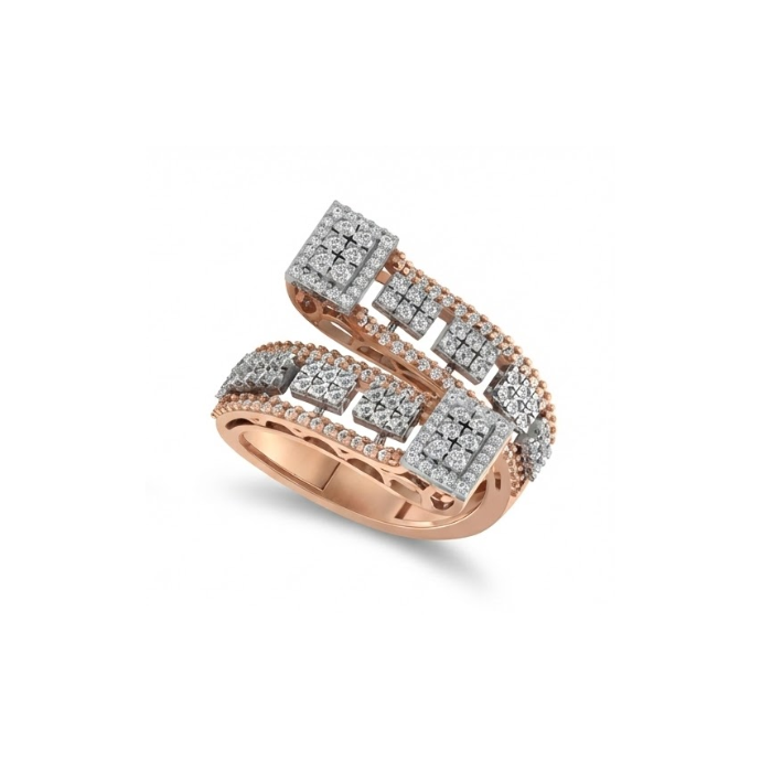Designer Dual-Panel Diamond Ring