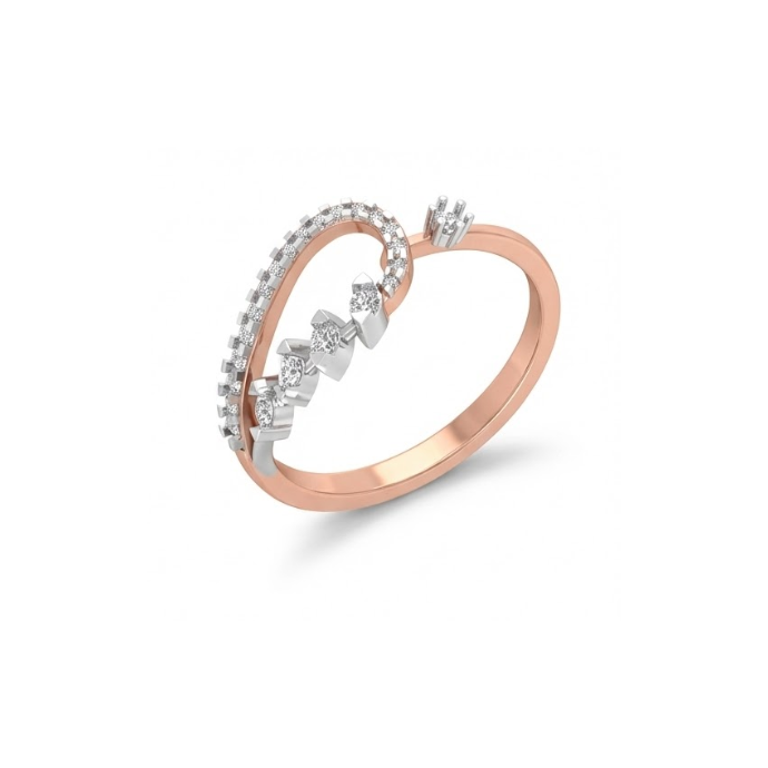 Curved Diamond Wave Elegance Ring
