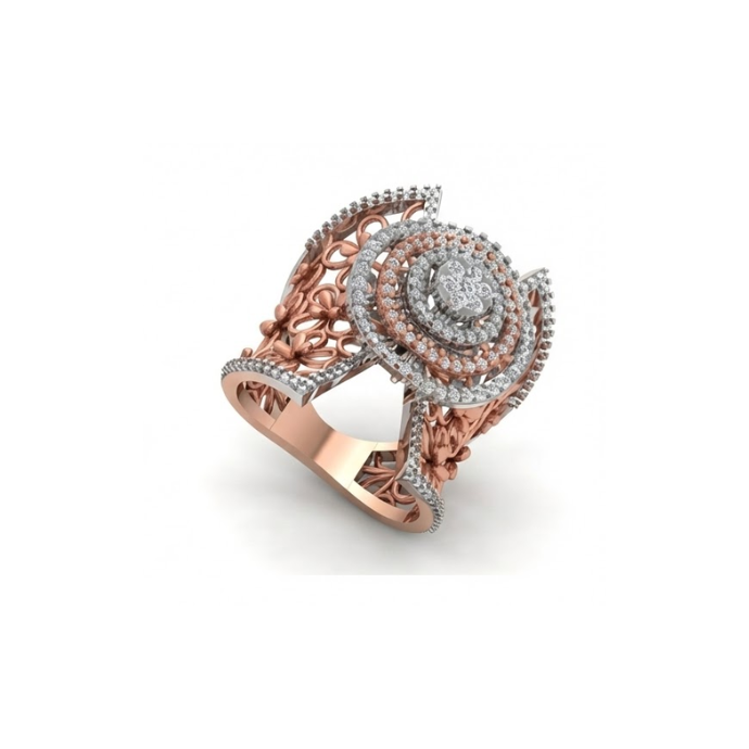 Regal Triple-Halo Heritage Diamond Cocktail Ring