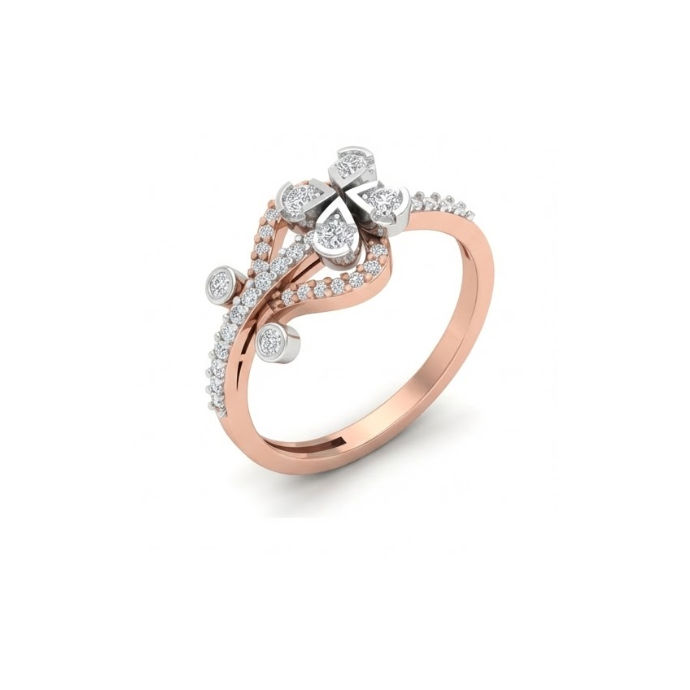 Elegant Floral Bow Diamond Ring