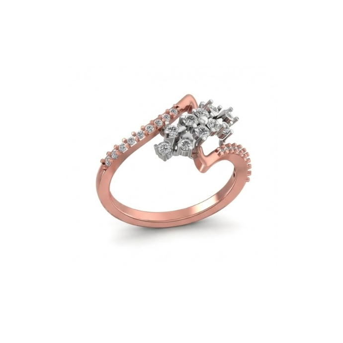 Twisted Floral Cluster Diamond Ring