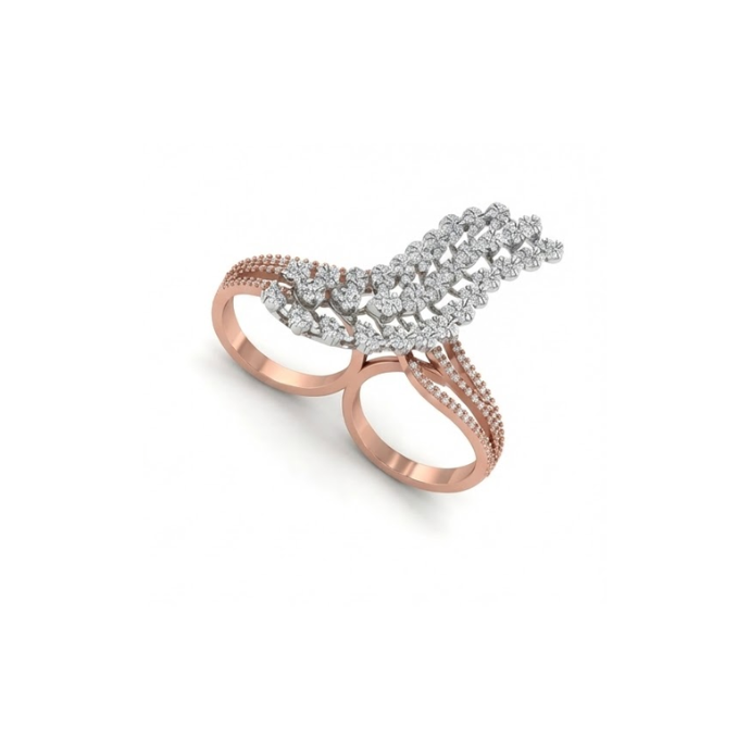 Dual-Band Diamond Cascade Statement Ring