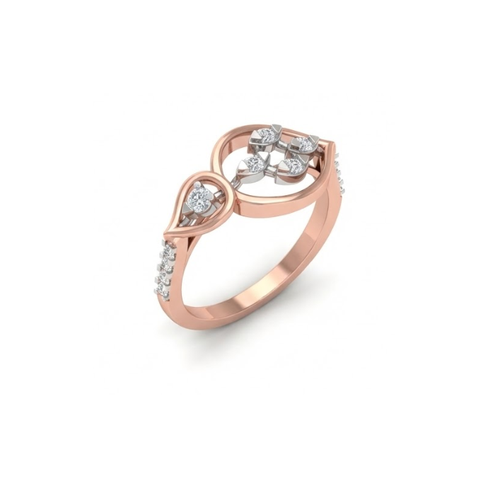 Twin Petal Cluster Diamond Ring