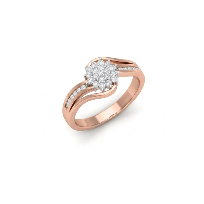 Wave Cluster Diamond Ring
