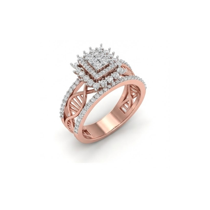 Royal Quad-Cluster Diamond Statement Ring